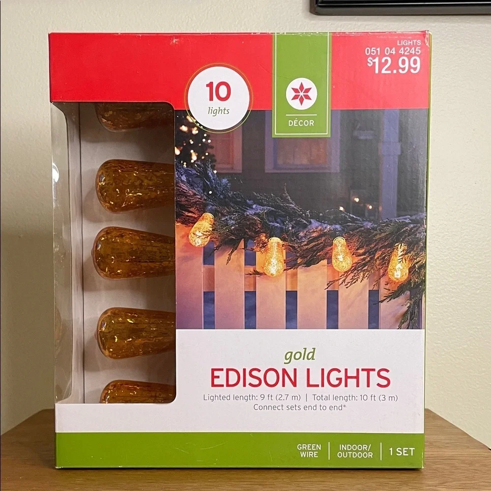 Holiday Time Gold Edison String Lights